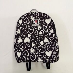 Brighton Endless Love Mini Backpack Heart Print Black & White Cute Casual Bag